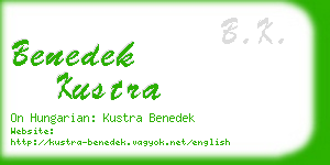 benedek kustra business card